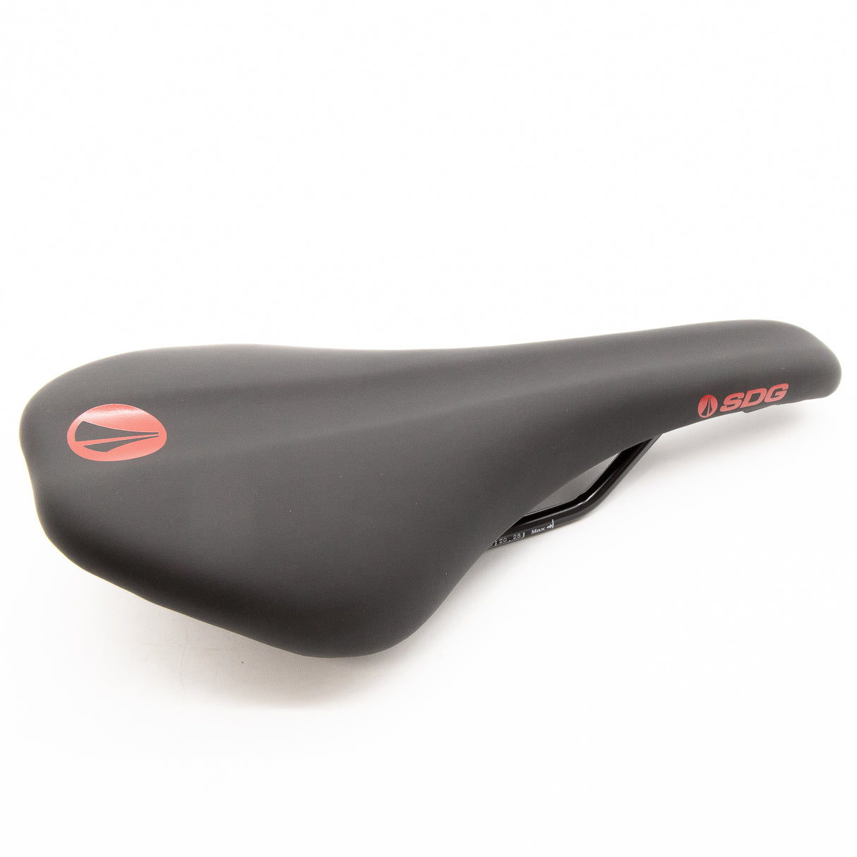 New SDG Duster Black Red MTB Saddle Steel Rails