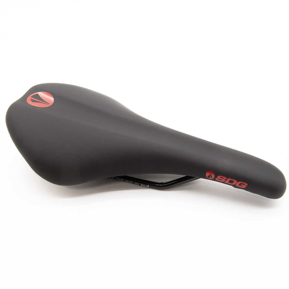 New SDG Duster Black Red MTB Saddle Steel Rails