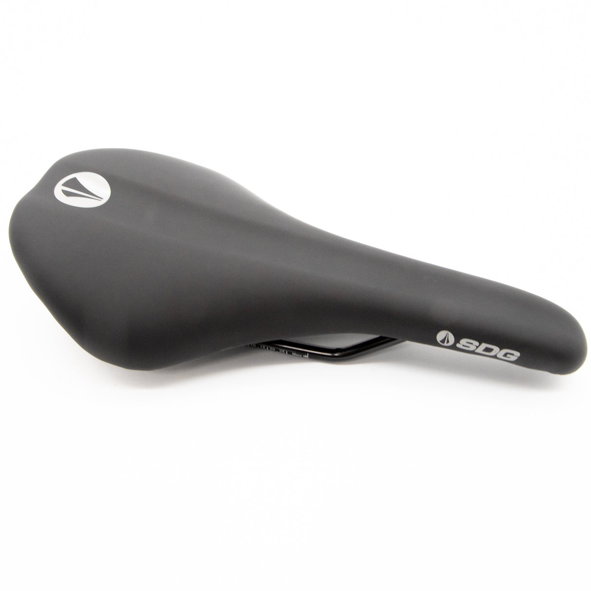 New SDG Duster Black Silver MTB Saddle Steel Rails