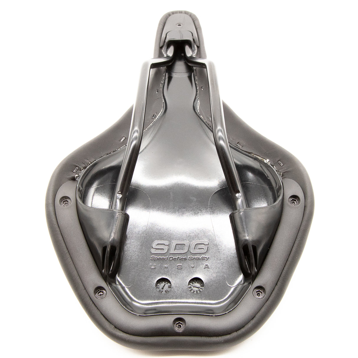 New SDG Duster Black Silver MTB Saddle Steel Rails