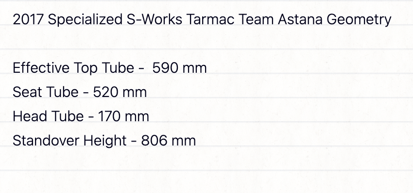 2017 Specialized S-Works Tarmac Team Astana  Road Bike - 58cm