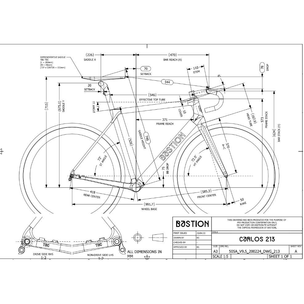 Bastion Demon Custom Road Bike Frameset -  2022, Medium