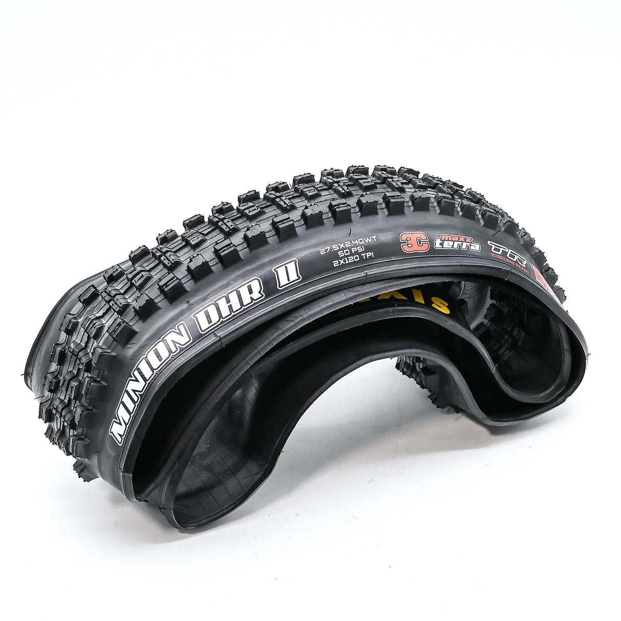 Maxxis Minion DHR II Tire - 27.5x2.40WT, Tubeless, Folding, Black, 3C MaxxTerra, DD